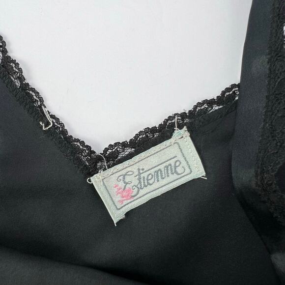 VTG ETIENNE Babydoll Beaded Lace Lingerie Ruffle Layered Hem Maxi Nightgown M - Picture 11 of 13